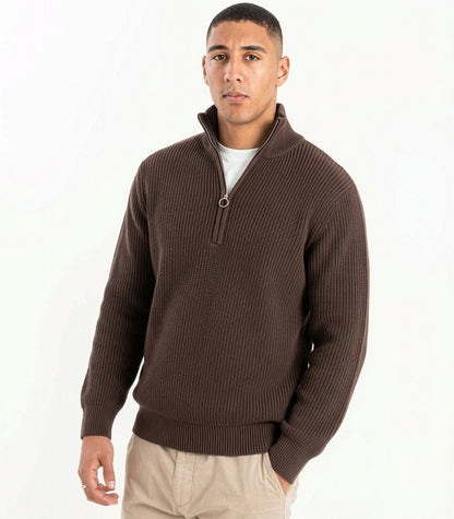 Organic Cotton Zip Knit Sweater