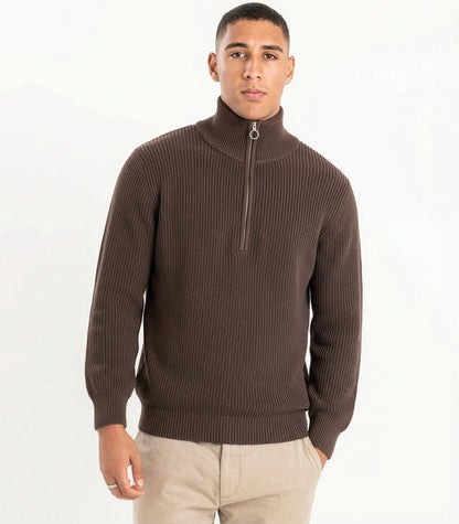 Organic Cotton Zip Knit Sweater