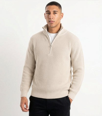 Organic Cotton Zip Knit Sweater