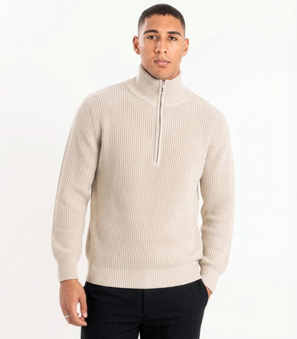 Organic Cotton Zip Knit Sweater
