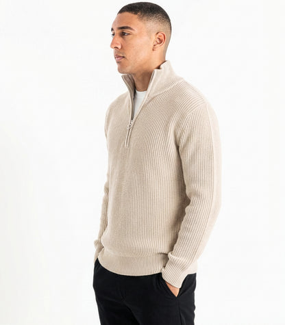 Organic Cotton Zip Knit Sweater