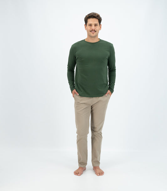 Bhumi Organic Cotton - Men's Basic Long Sleeve Shirt - Kombu Green