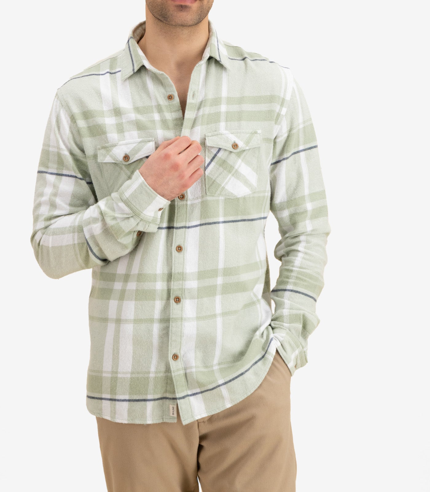 Bhumi Organic Cotton - Flannelette Shirt - Sage Plaid