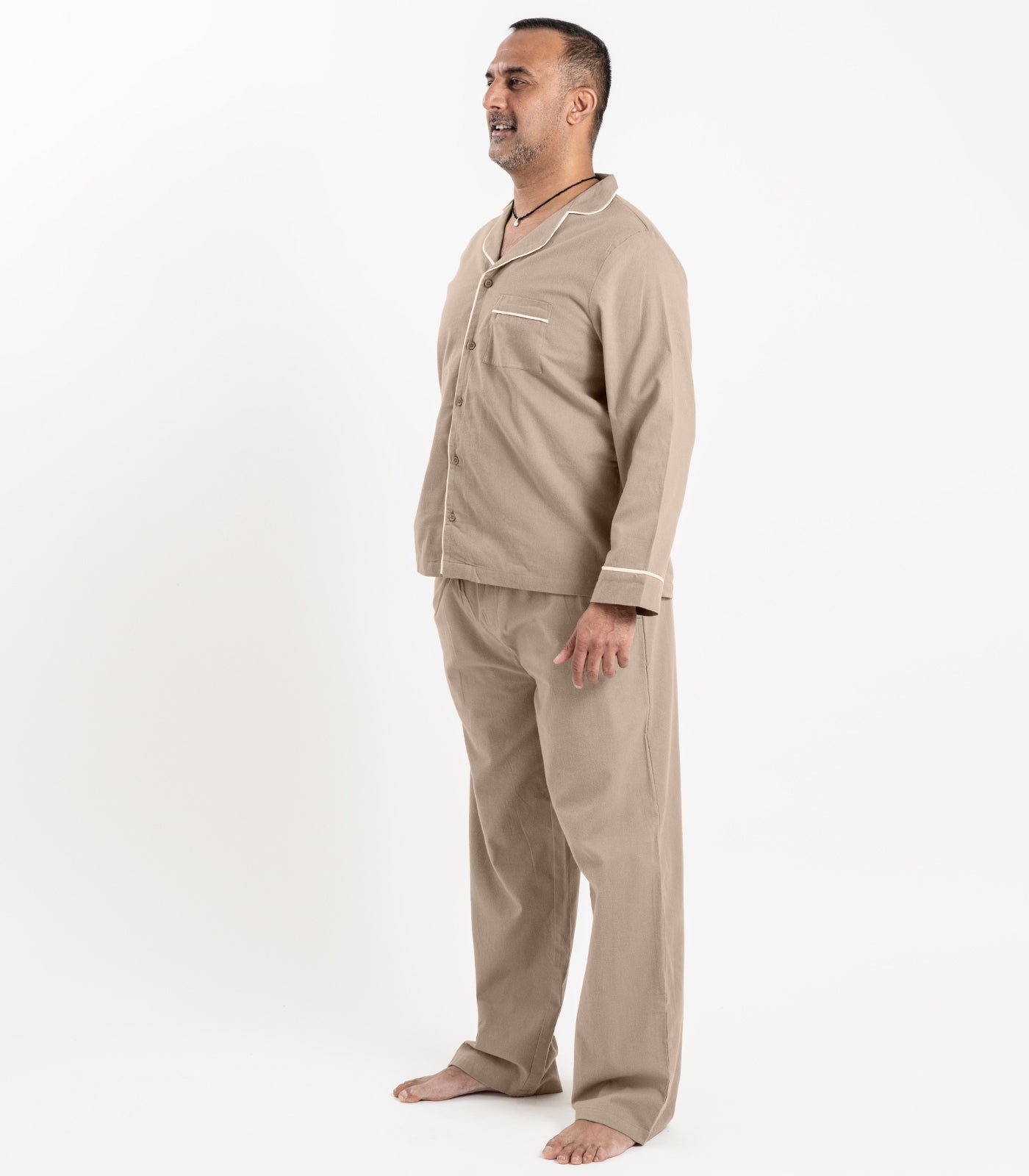 Bhumi Organic Cotton - Flannelette Long PJ Set - Golden Taupe
