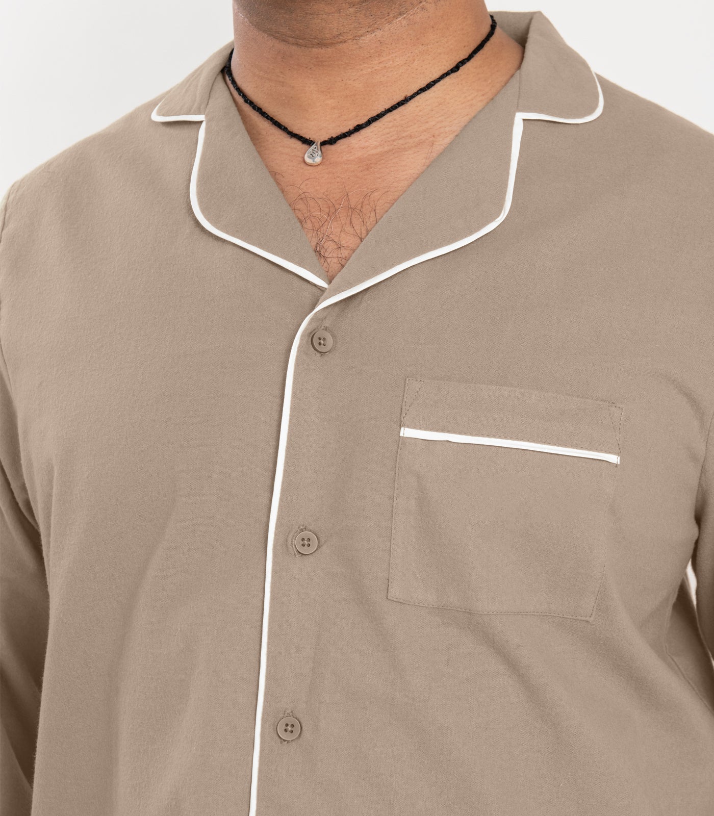 Bhumi Organic Cotton - Flannelette Long PJ Set - Golden Taupe