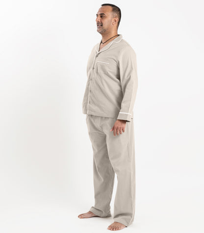 Bhumi Organic Cotton - Flannelette Long PJ Set - Stone