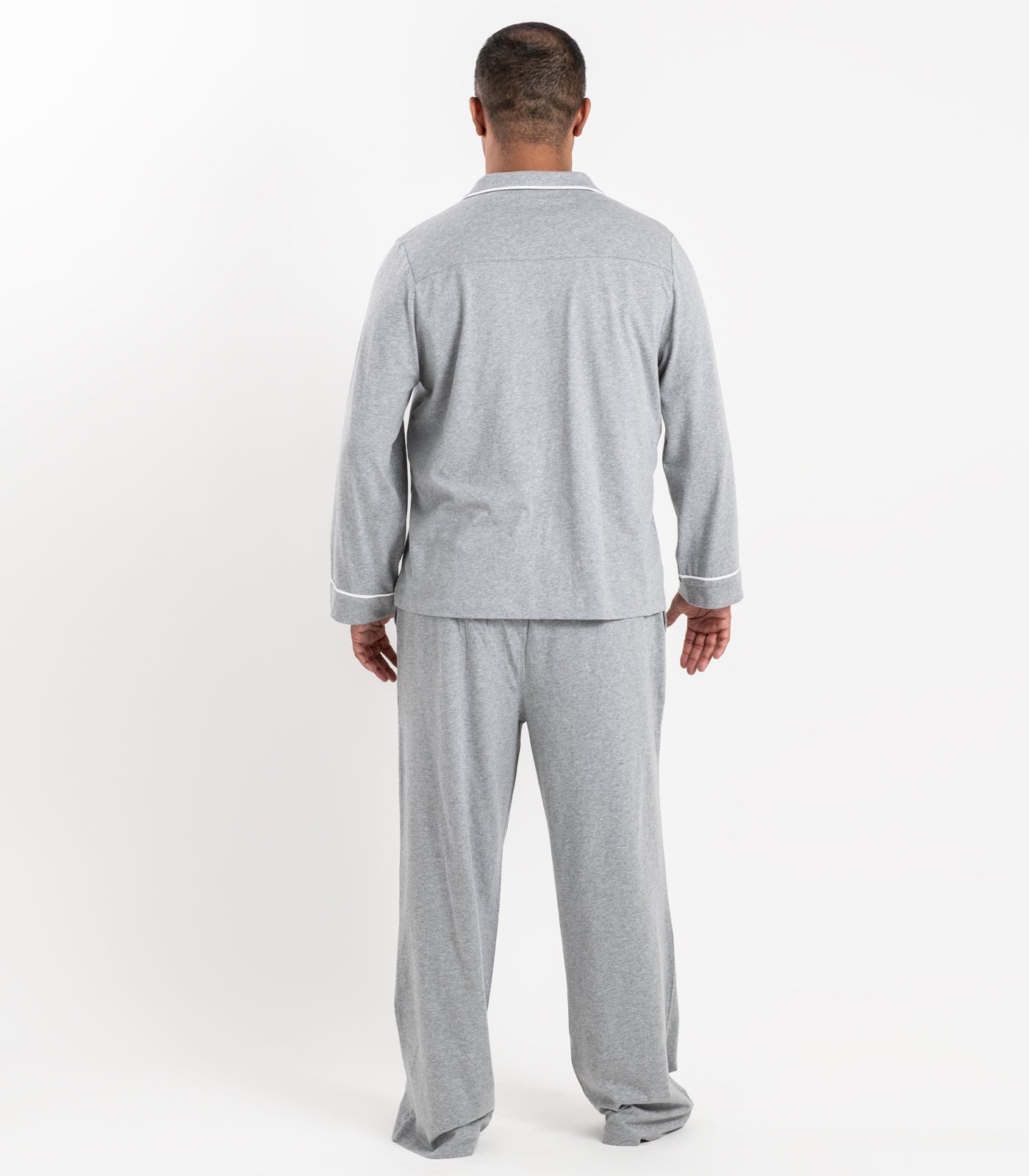 Bhumi Organic Cotton - Men's Jersey Long PJ Set - Grey Melange