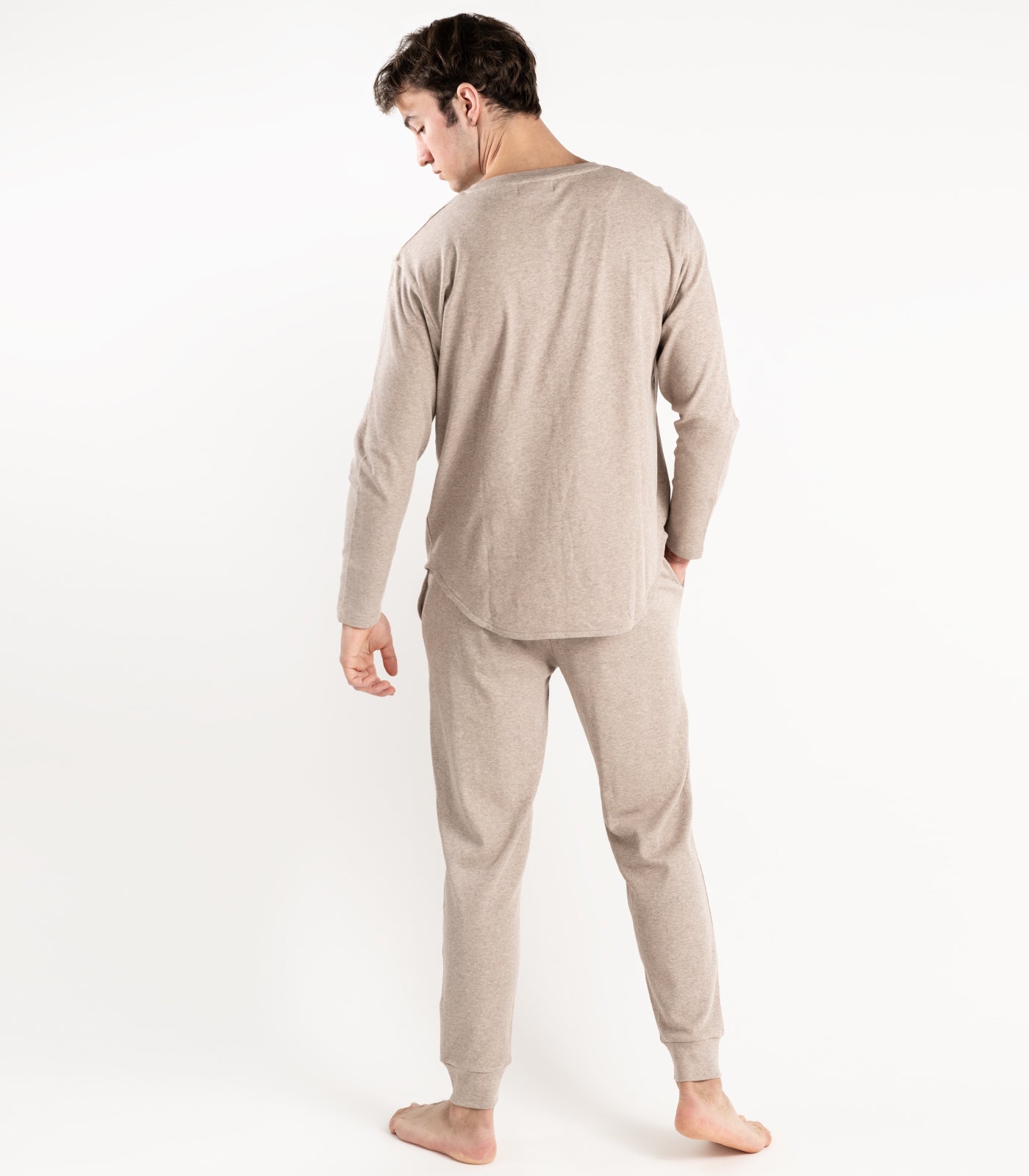  Mocha - Jersey Knit Long PJ Set