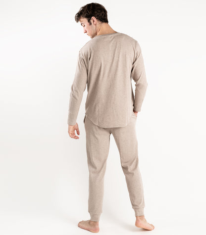  Mocha - Jersey Knit Long PJ Set