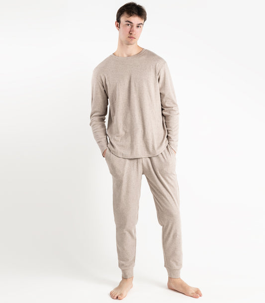  Mocha - Jersey Knit Long PJ Set