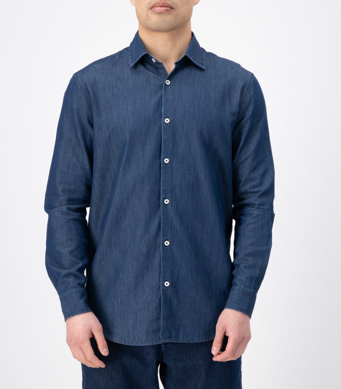 Bhumi Organic Cotton -Men's Denim Long Sleeve Shirt - Denim
