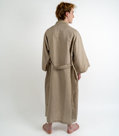 Organic Linen Robe - Raw