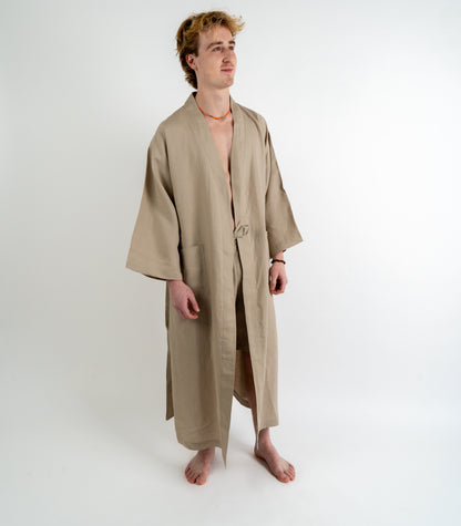 Organic Linen Robe - Raw