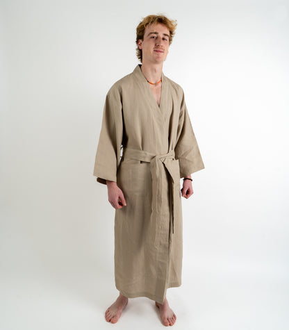Organic Linen Robe - Raw