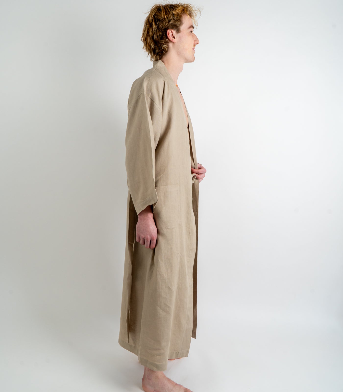 Organic Linen Robe - Raw