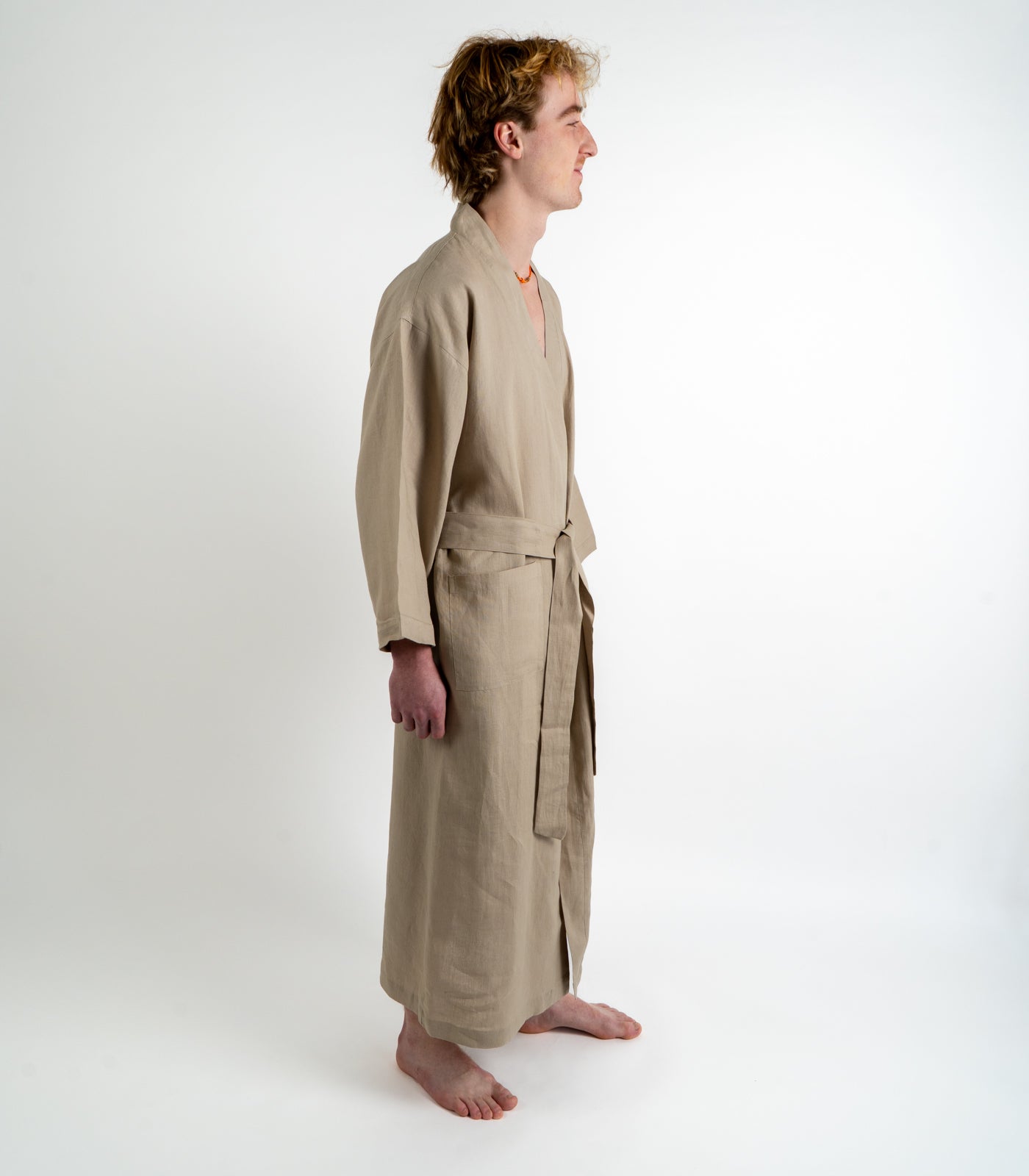 Organic Linen Robe - Raw