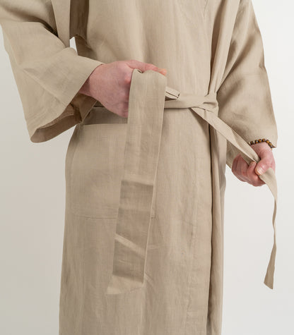 Organic Linen Robe - Raw