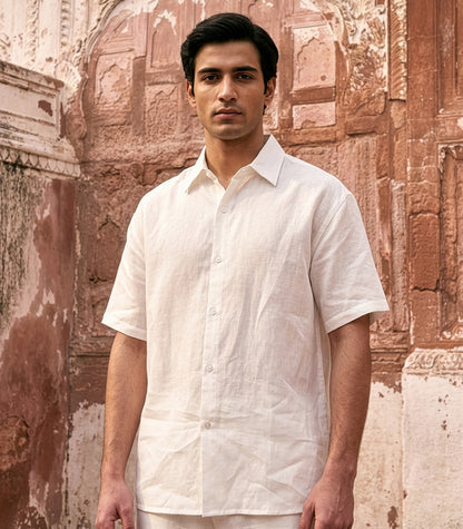 Men's Organic Linen Lounge Shirt & Lounge Shorts