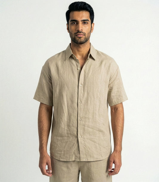 Men's Organic Linen Lounge Shirt