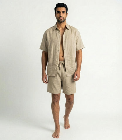 Men's Organic Linen Lounge Shirt