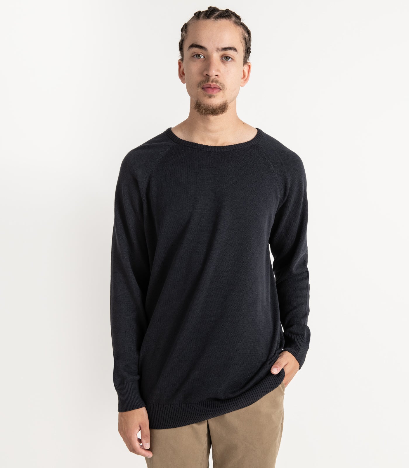 Bhumi Organic Cotton - Mens Fine Knit Round Neck Sweater (3 pack) - Charcoal