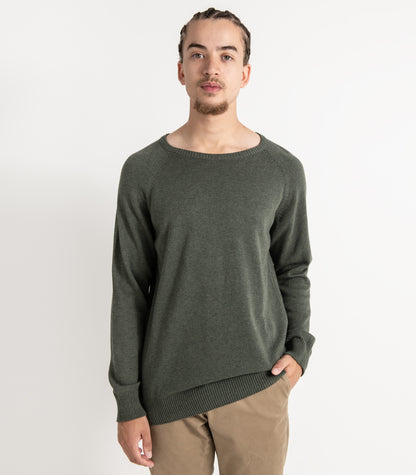 Bhumi Organic Cotton - Mens Fine Knit Round Neck Sweater (3 pack) - Olive