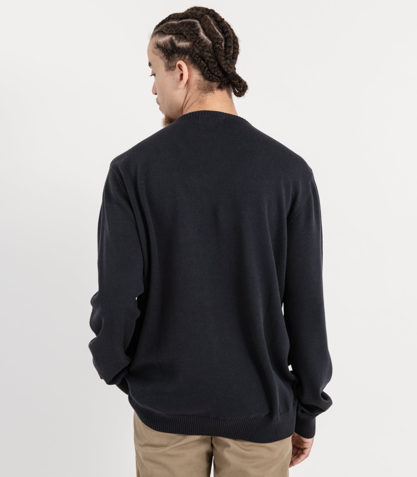 Bhumi Organic Cotton - Fine Knit V Neck Sweater - Charcoal