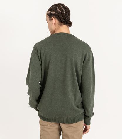 Bhumi Organic Cotton - Fine Knit V Neck Sweater - Olive