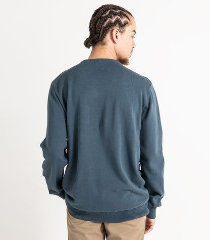 Bhumi Organic Cotton - Fine Knit V Neck Sweater - Orion Blue