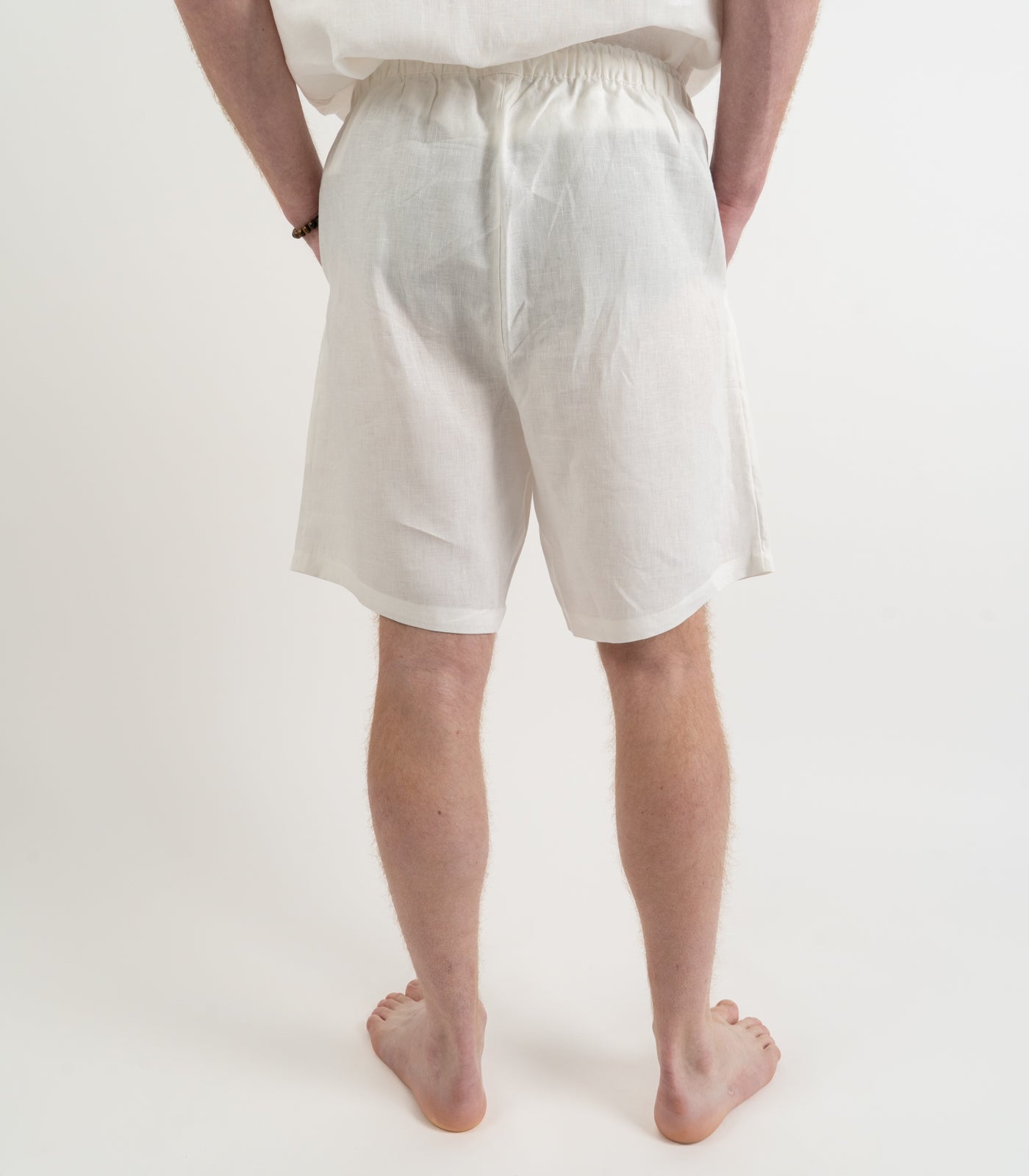 Men’s Organic Linen Lounge Shorts - White