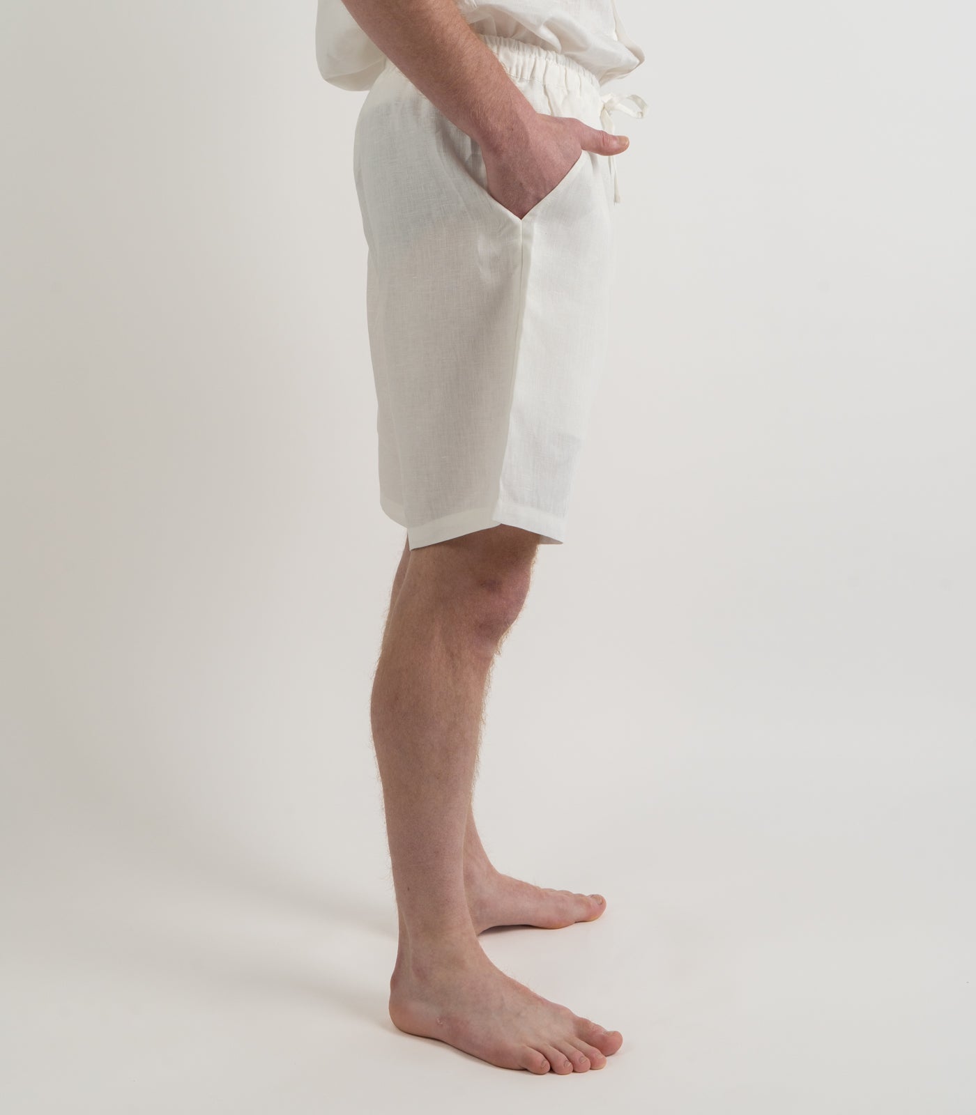 Men’s Organic Linen Lounge Shorts - White