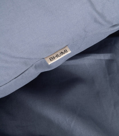 Bhumi Organic Cotton - Percale Pillow Cases (Pair) - Metallic Blue