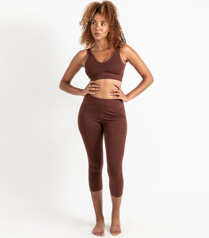 Pocket 3/4 Leggings - Espresso