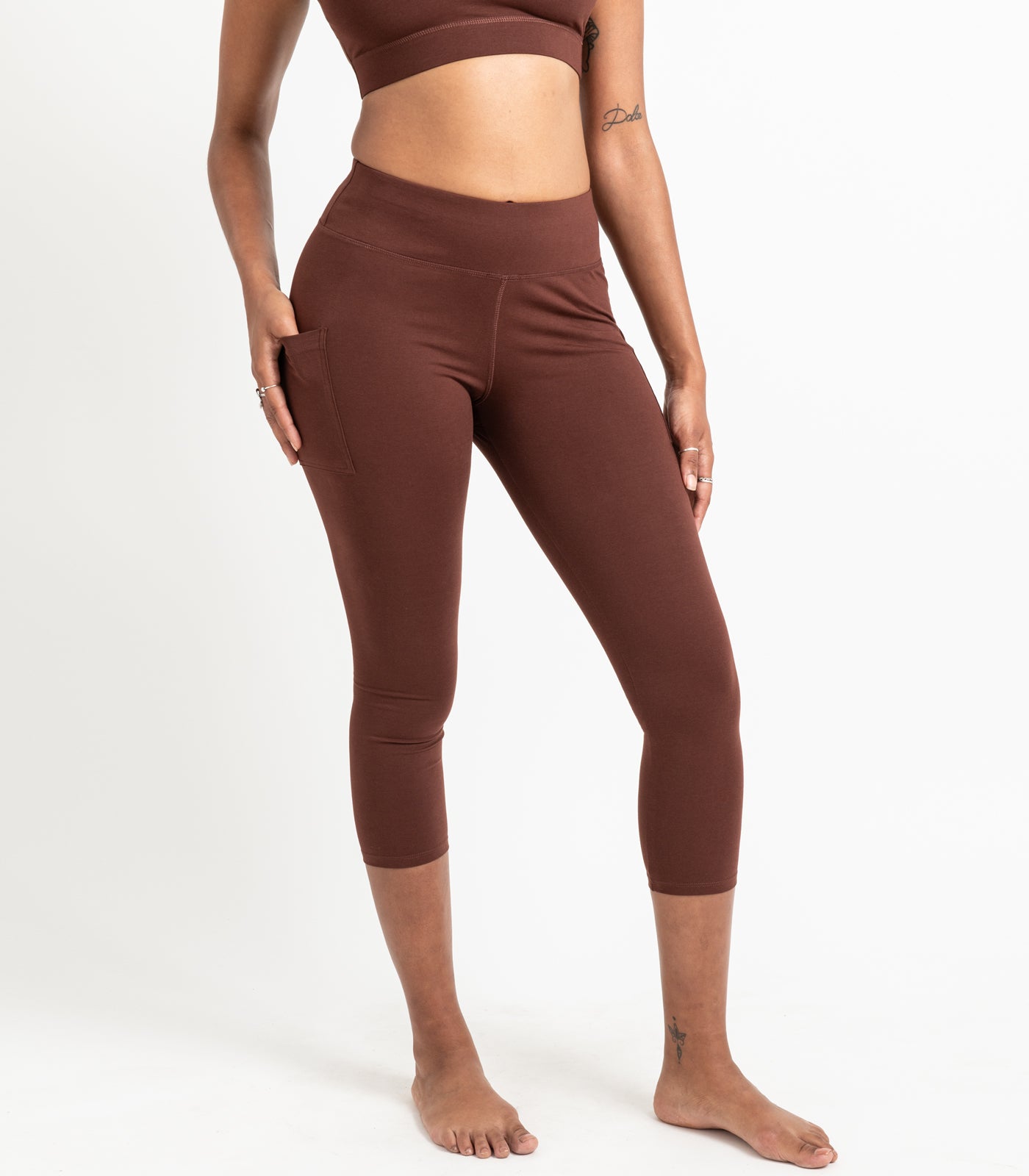 Pocket 3/4 Leggings - Espresso
