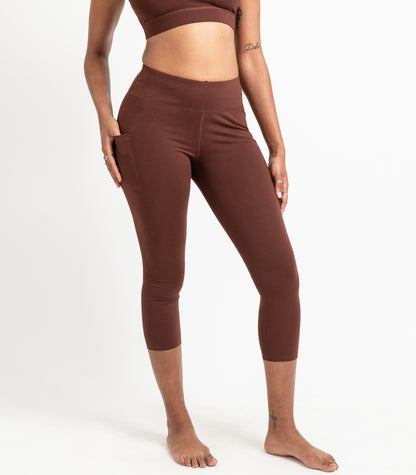 Pocket 3/4 Leggings - Espresso