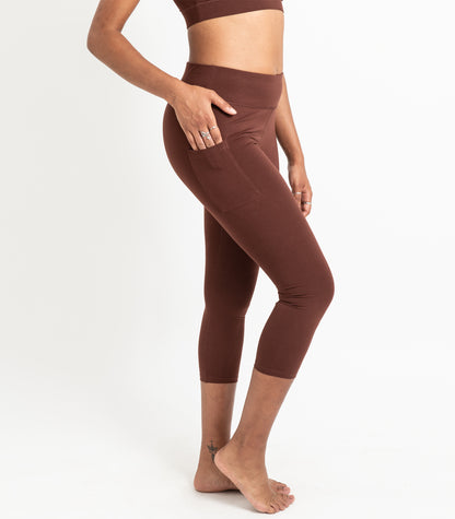 Pocket 3/4 Leggings - Espresso