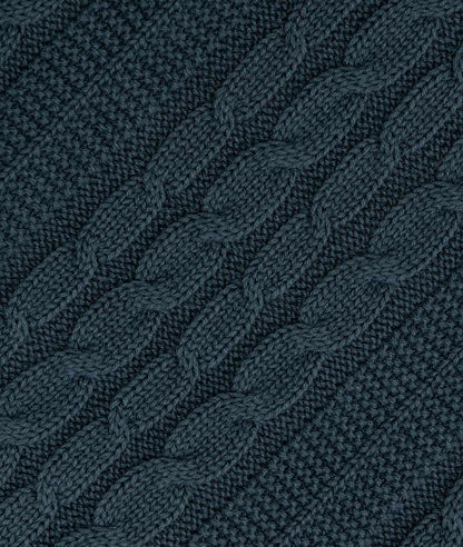 Bhumi Organic Cotton - Baby Cable Knit Throw - Midnight Blue