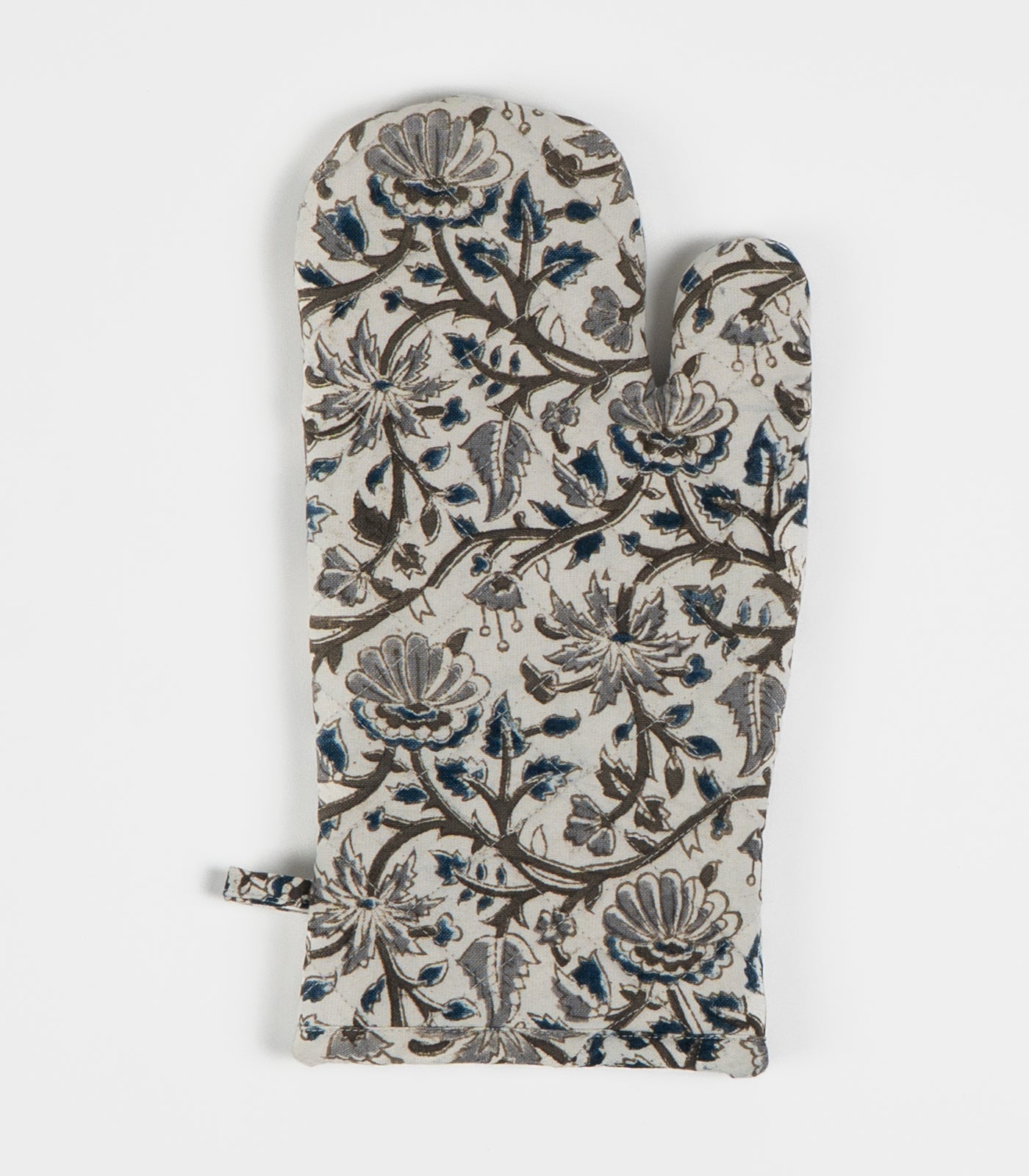 Kalamkari Oven Mitt - Blue Grey