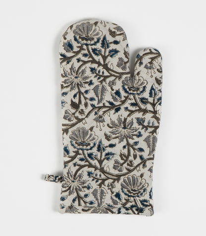 Kalamkari Oven Mitt - Blue Grey