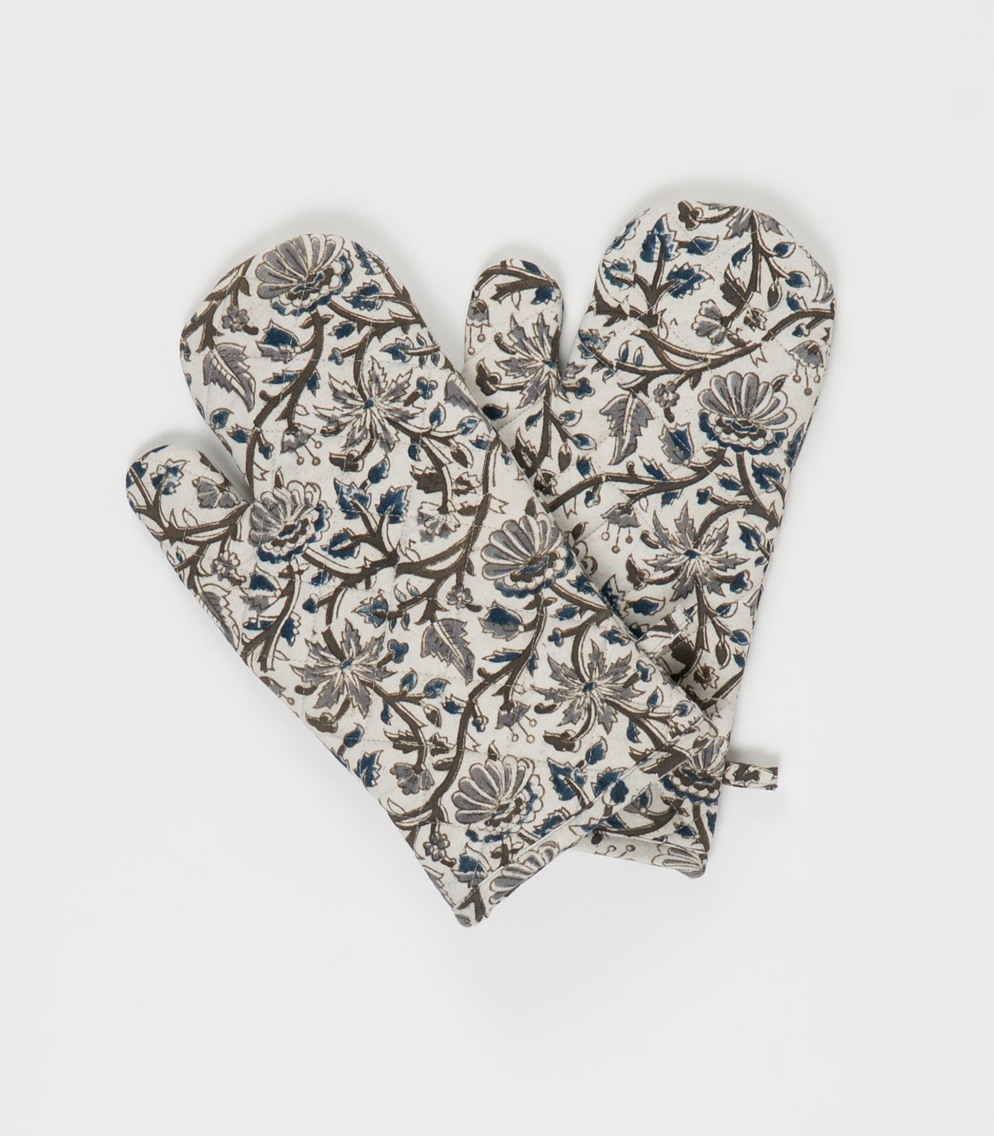 Kalamkari Oven Mitt - Blue Grey