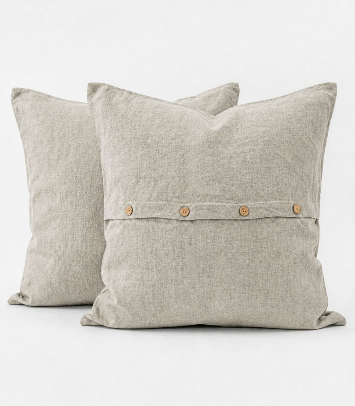 Linen European Pillow Cases - Natural Chambray