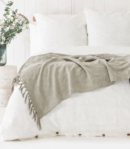 Linen Throw - Natural Chambray