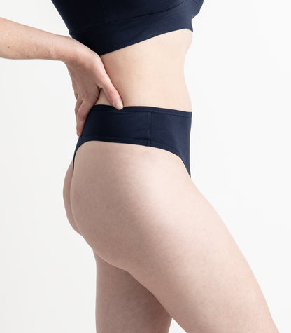 Bhumi Organic Cotton - High Rise G String (2 Pack) - Navy