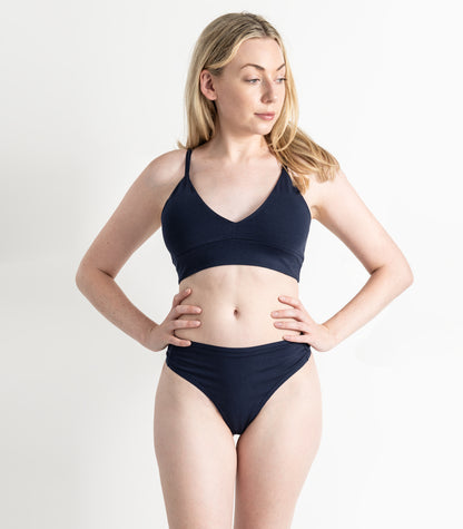 Bhumi Organic Cotton - High Rise G String (2 Pack) - Navy