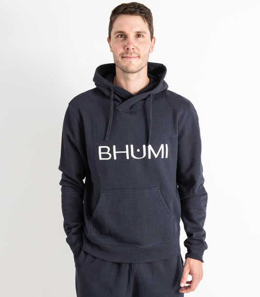 Bhumi Organic Cotton - Men's Hoodie - Logo - Navy Melange