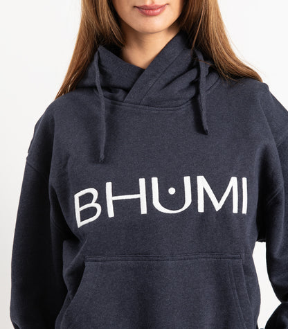 Bhumi Organic Cotton - Hoodie - Logo - Navy Melange