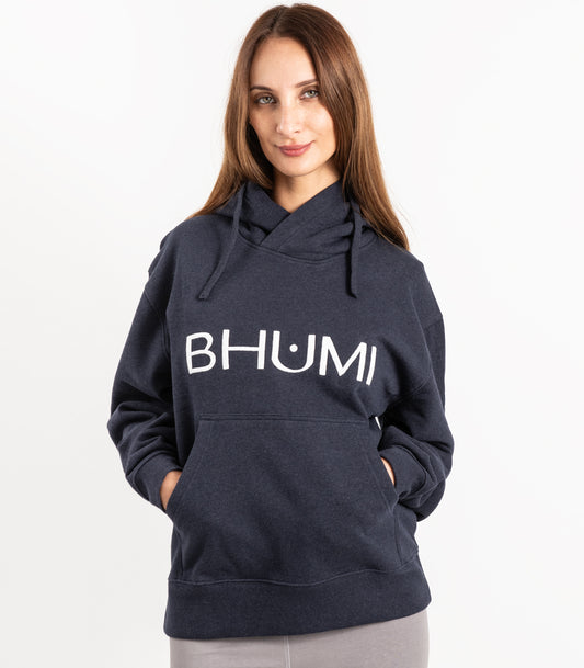 Bhumi Organic Cotton - Hoodie - Logo - Navy Melange