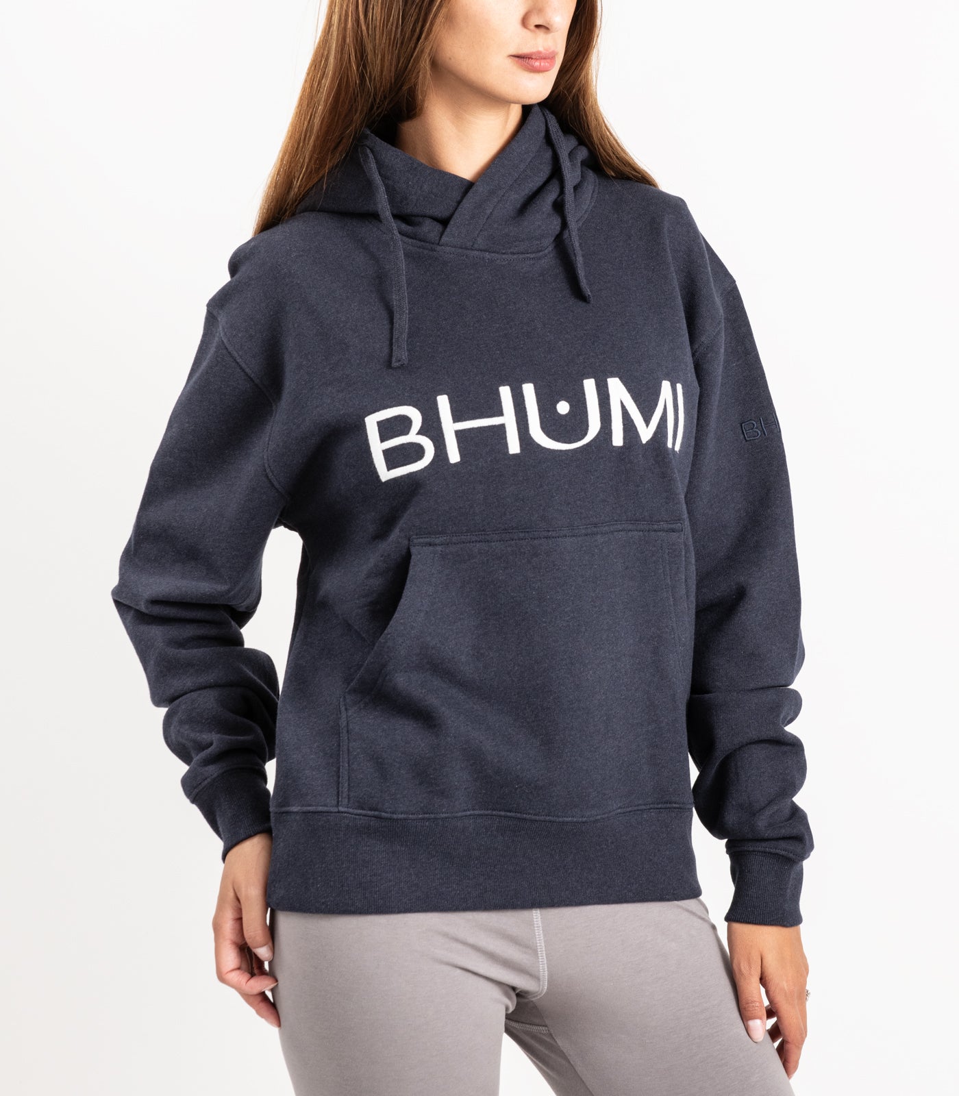 Bhumi Organic Cotton - Hoodie - Logo - Navy Melange