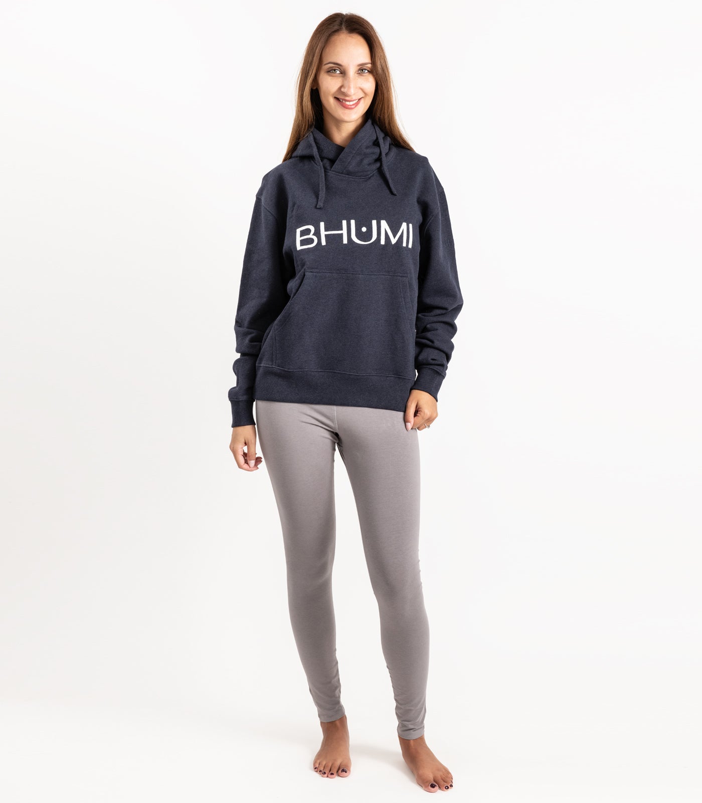 Bhumi Organic Cotton - Hoodie - Logo - Navy Melange