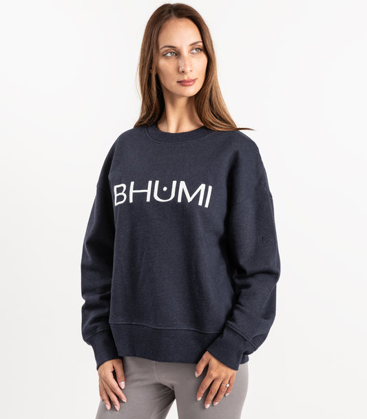 Bhumi Organic Cotton - Sweatshirt - Logo - Navy Melange